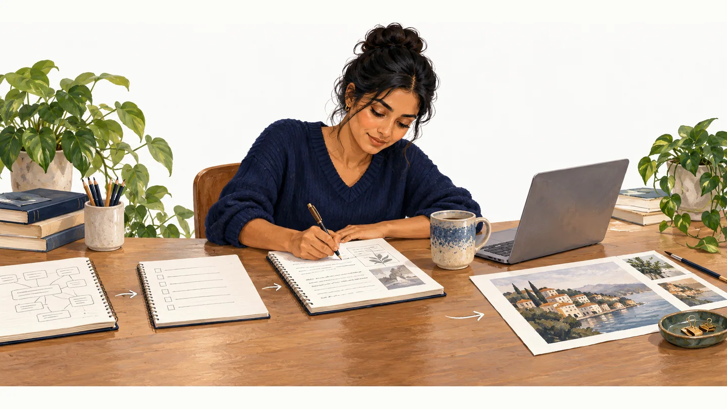 A learner completing structured activities at their own pace