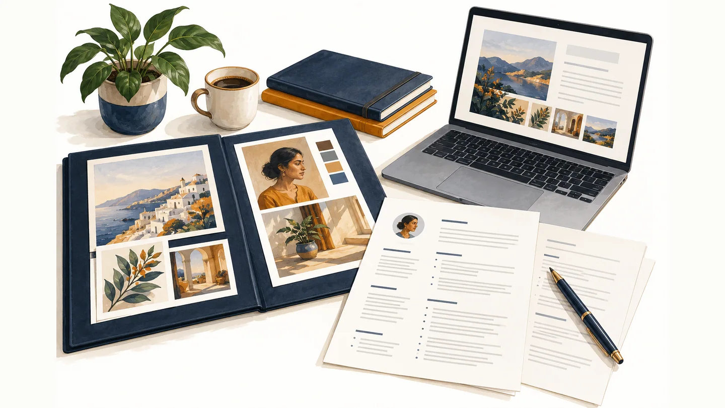 A professional portfolio and career planning materials