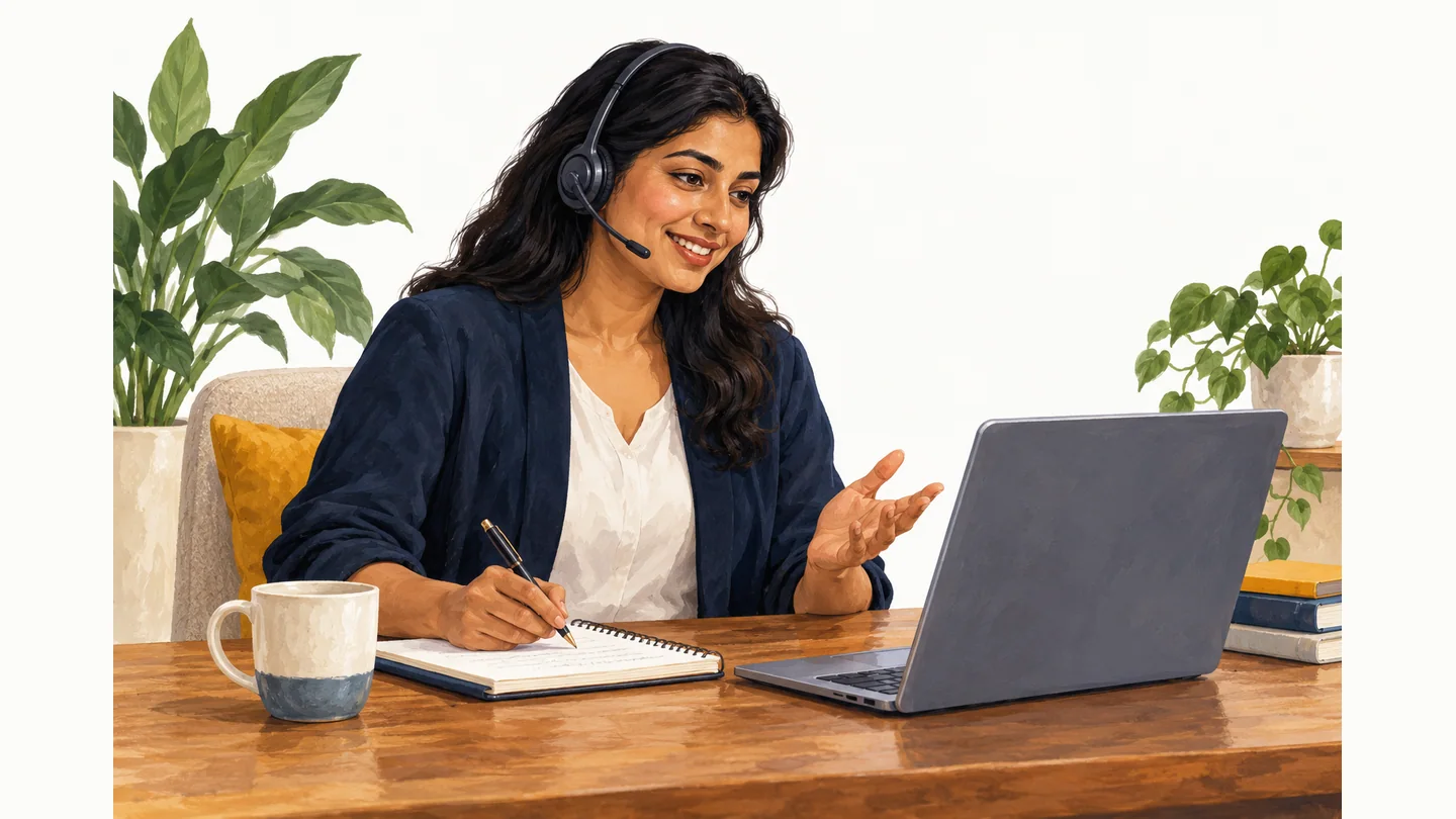 An educational adviser answering learner questions